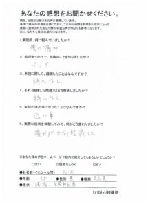 痛みがかなり軽減した