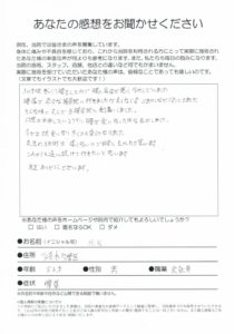 川崎市多摩区/腰痛/痛みと歩行が楽になりました。