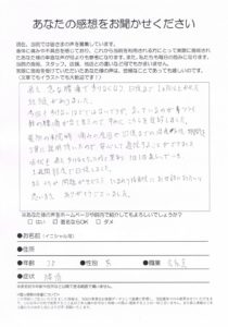 川崎市/腰痛/安心して通院することできました。