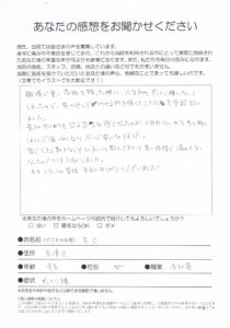 高津区/ぎっくり腰/早い段階で痛みもなくなったのでとてもたすかりました