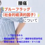 腰痛「ブルーフラッグ（社会的経済的因子）」