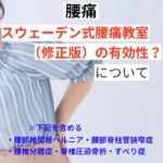「スウェーデン式腰痛教室」（修正版）の有効性