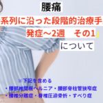 時系列に沿った段階的治療手順　発症～2週　その１