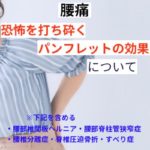 パンフレット（腰痛に対する恐怖心を打ち砕く内容）の有効性