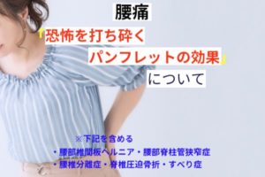 パンフレット（腰痛に対する恐怖心を打ち砕く内容）の有効性