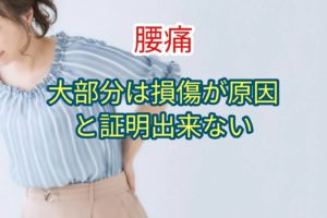 腰痛の大部分は損傷や反復的外傷に起因するというエビデンスがない