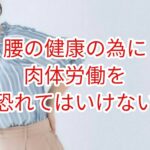腰の健康の為に肉体労働を恐れてはいけない